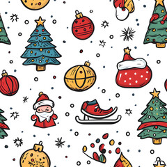 Christmas pattern. Vector. AI Generated