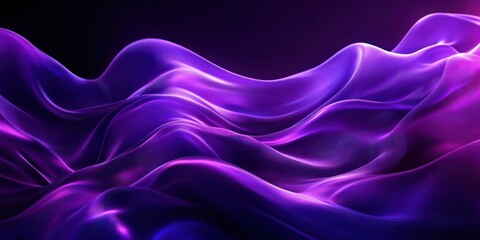 Fototapeta premium Abstract Purple and Blue Wavy Lines in Dark Background