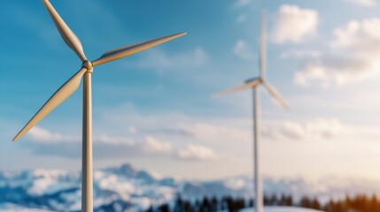 Fototapeta premium Dynamic Energy Industry Transformation - Oil and Wind Power with Copy Space, Selective Focus in