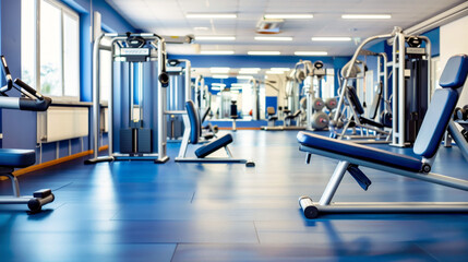 Fototapeta premium Empty Gym With Exercise Equipment