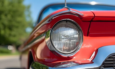 classic american car headlight