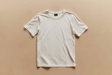 Simple Tshirt Flatlay mockup in beige background created with generative AI