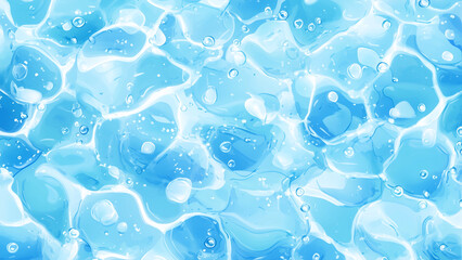 Cartoon Water Surface: Bubbles and Ripples from Above