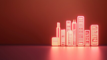 Fototapeta premium Futuristic Oil Futures Trading Data Visualization in Neon Glow Financial Hub