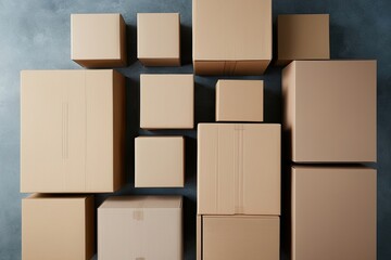 Obraz premium Diverse Insights on Packing Boxes and Cardboard Packaging Solutions for Delivery