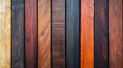 A diverse collection of mahogany lumber swatches, perfectly aligned, displaying the deep reddish-brown hues and rustic wood patterns