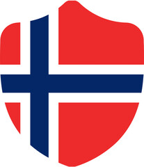 Fototapeta premium Shield Shape of NORWAY Flag