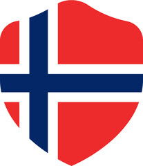 Obraz premium NORWAY Flag on Shield Shape