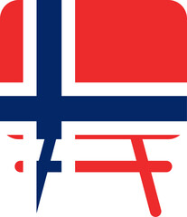 NORWAY Flag On White Board