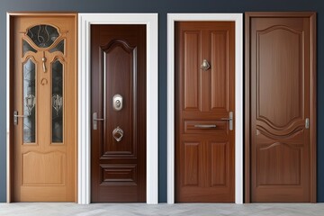 Obraz premium Bundle of Traditional Home Door Elements for Opening and Securing in Interior Design Motif