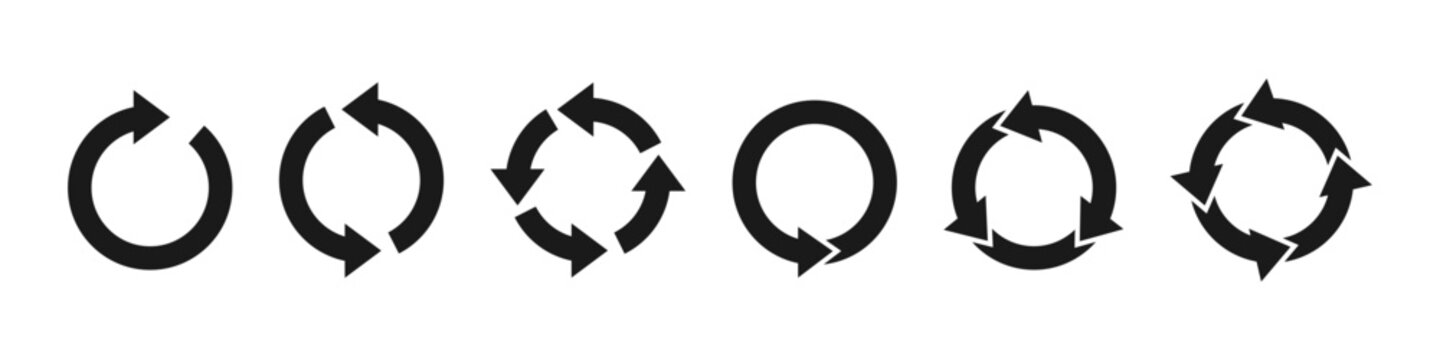 Refresh recycle icon, symbol. Reload, refuse, rotate black logo design. Vector
