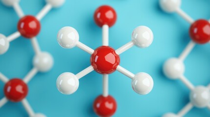 Obraz premium Dynamic Molecular Structure: Vibrant Atoms in Motion Model in
