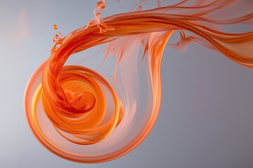Fototapeta premium Vibrant Orange Vapor Swirl on a Transparent Background