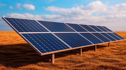 Renewable Energy vs. Fossil Fuels: Solar Panels with Oil Price Comparison in Energy Transition - with Copy Space and Selective Focus