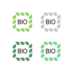 GREEN LEAVES BIO PRODUCT SIGN SYMBOL LOGO VECTOR ISOLATED ON WHITE