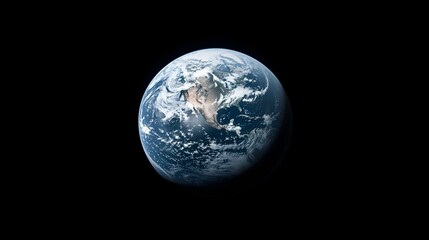 Naklejka premium Satellite View of a Clear and Cloudless Earth Revealing Distinct Weather Patterns Across Continents