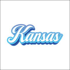 Kansas text effect vector. Editable college t-shirt design printable text effect vector
