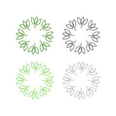 GREEN LEAVES BIO PRODUCT SIGN SYMBOL LOGO VECTOR ISOLATED ON WHITE