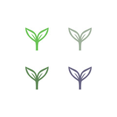 Natural Plant Sign Symbol Logo Vector isolated on White