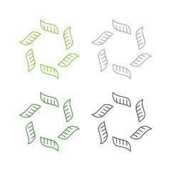 GREEN LEAVES BIO PRODUCT SIGN SYMBOL LOGO VECTOR ISOLATED ON WHITE