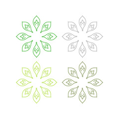 Fototapeta premium GREEN LEAVES BIO PRODUCT SIGN SYMBOL LOGO VECTOR ISOLATED ON WHITE
