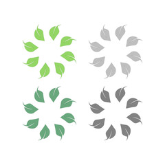 GREEN LEAVES BIO PRODUCT SIGN SYMBOL LOGO VECTOR ISOLATED ON WHITE