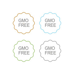 GMO FREE PRODUCT LABELS SIGN SYMBOL LOGO VECTOR