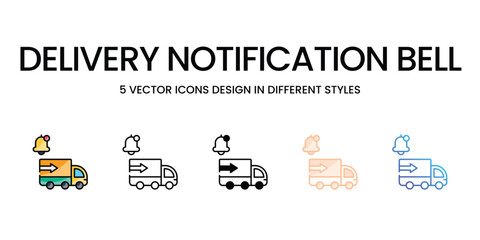 Delivery Notification Bell vector icons set ready to use for web and mobile app