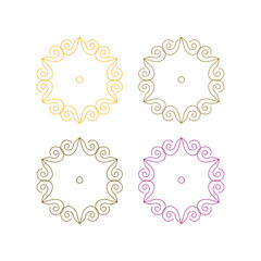 LUXURY MANDALA ART SIGN SYMBOL LOGO VECTOR ISOLATED ON WHITE