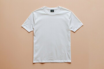 Simple Tshirt Flatlay mockup in beige background created with generative AI