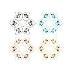 LUXURY MANDALA ART SIGN SYMBOL LOGO VECTOR ISOLATED ON WHITE