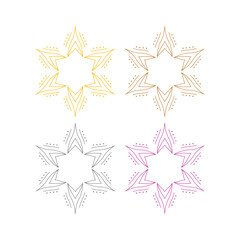 LUXURY MANDALA ART SIGN SYMBOL LOGO VECTOR ISOLATED ON WHITE