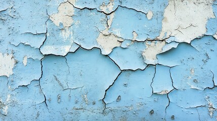 Obraz premium Close-up of a weathered blue wall with peeling paint, showcasing texture and color contrast perfect for artistic designs.