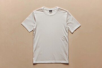 Simple Tshirt Flatlay mockup in beige background created with generative AI