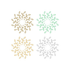 GREEN LEAVES BIO PRODUCT SIGN SYMBOL LOGO VECTOR ISOLATED ON WHITE