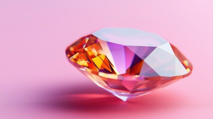 Fototapeta premium Dazzling Gemstone Light Dispersion Closeup - with Ray Tracing in
