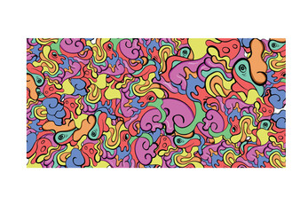 colorful doodle background illustration. psychedelic theme background