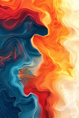 Fototapeta premium Abstract waves painting texture colorful background. Minimalist and fragile aesthetic. Fluid art texture for business presentation, banner, brochure, and poster. Generative AI