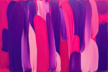 Vibrant Pink and Purple Acrylic Oil Paint Brush Stroke Abstract Artwork