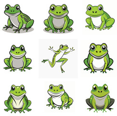 A set of frog vector illustration