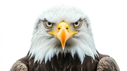 Obraz premium Close-Up Portrait of an American Bald Eagle with Intense Gaze