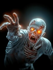 Zombie Monster Reaching Out With Glowing Eyes