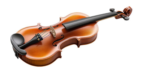 Obraz premium Elegant Classic Wooden Violin on Transparent Background