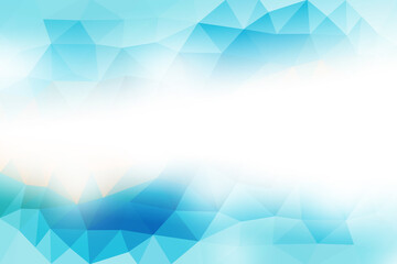Cool tone light blue Abstract Vibrant Polygonal Lightscape background.Low polygon abstract background