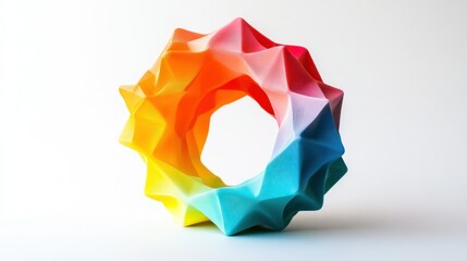 Abstract Rainbow Geometric Shape with a Hole