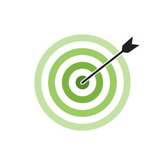 Light green shade bullseye dart target icon. Dart target goal marketing sign. Arrow dart logo vector. Winner dart sign.