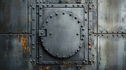 A close-up shot of the hatch door on an industrial silo showcasing its robust design