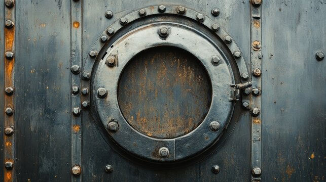 A close-up shot of the hatch door on an industrial silo showcasing its robust design