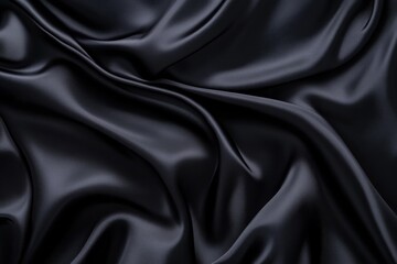 Obraz premium The black satin background has soft folds.