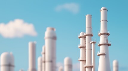 Futuristic Oil Refinery Augmented Reality with Digital Technology Forecast | Copy Space |